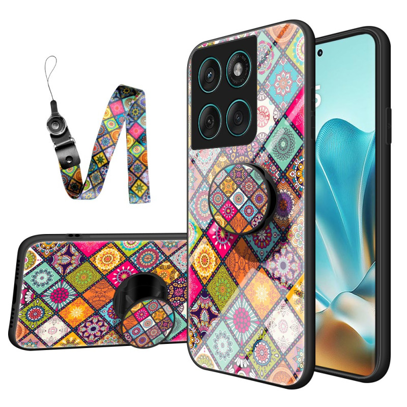 Coque Motorola Edge 60 / Edge 60 Fusion Support et Lanière Patchwork