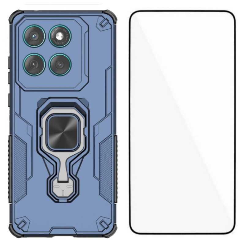 Coque Motorola Edge 60 Support et Protection Écran en Verre Trempé