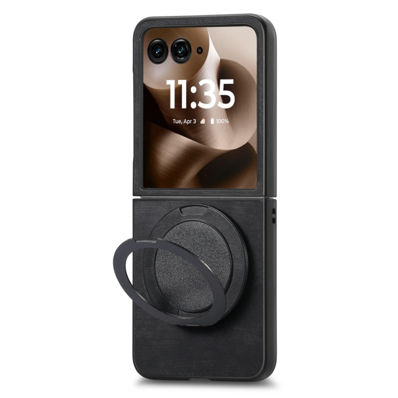 Coque Motorola Razr 60 Ultra Effet Daim avec Support Rotatif