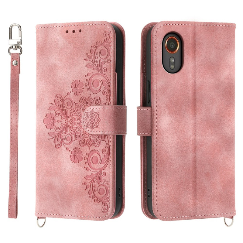 Housse Samsung Galaxy Xcover 7 Dentelle avec Lanière et Bandoulière