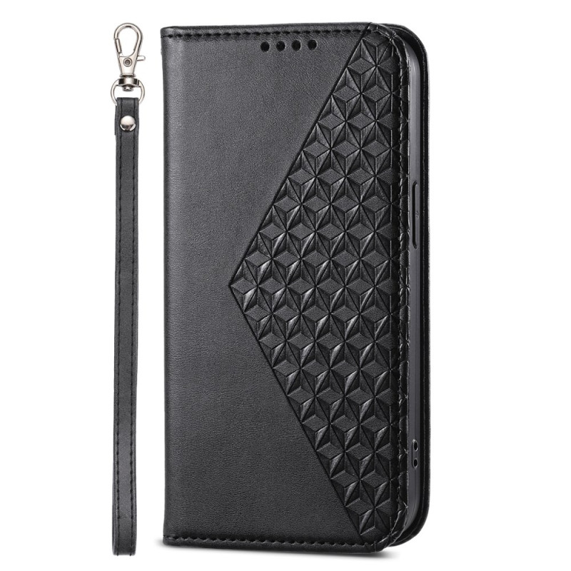 Flip Cover Samsung Galaxy Xcover 7 Motif Losanges à Lanière