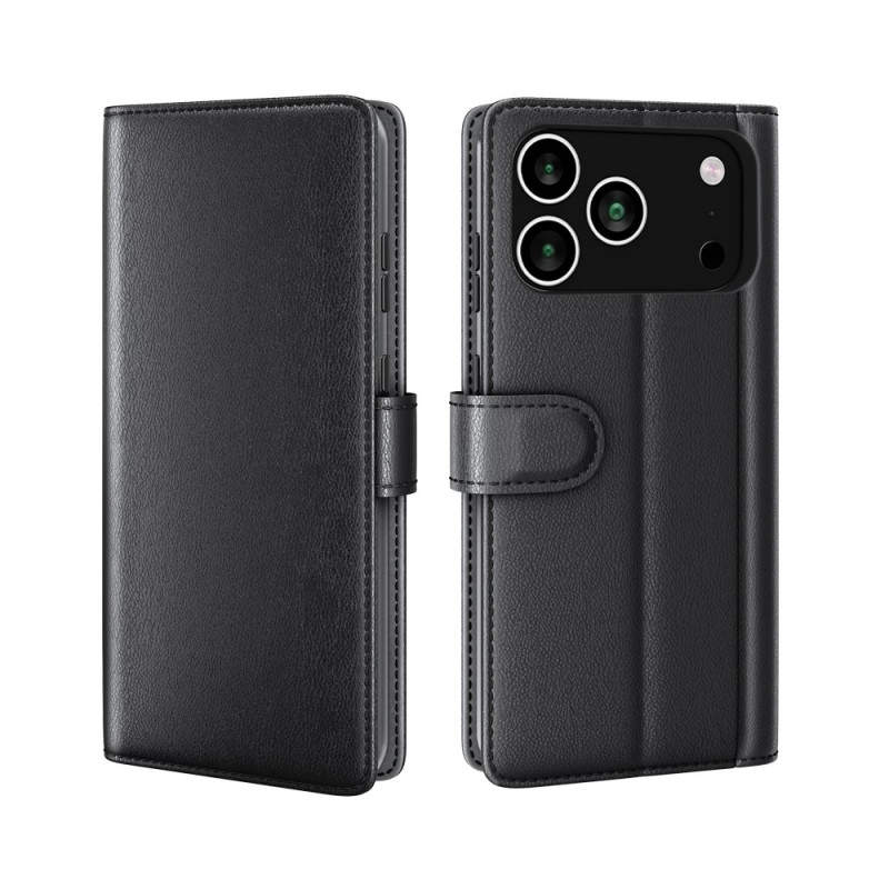 Housse iPhone 17 Pro Max Portefeuille Cuir Véritable