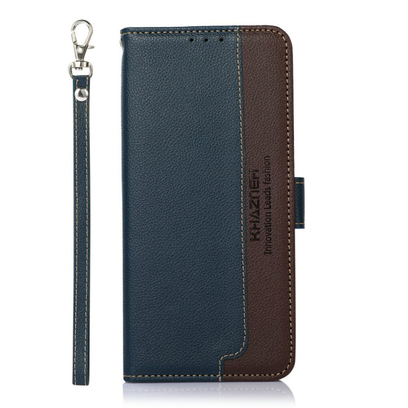 Housse iPhone 17 Pro Max Portefeuille RFID Bicolore KHAZNEH