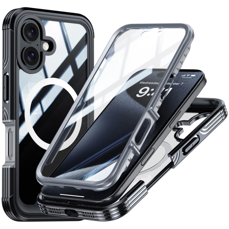 Coque iPhone 16 Magnétique avec Protecteur Écran en Verre Trempé