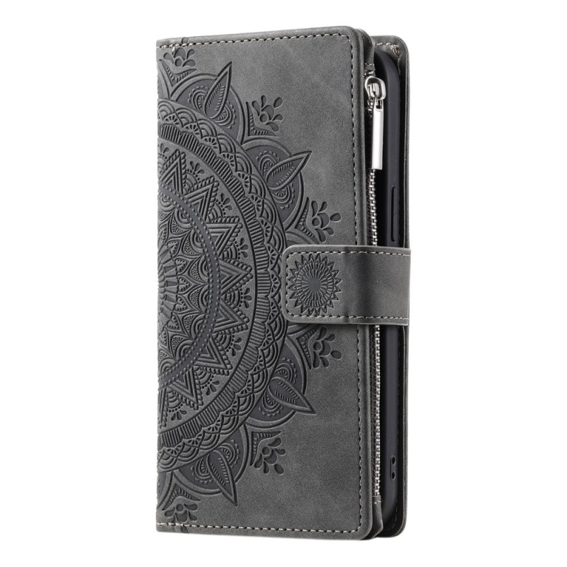 Housse Motorola Edge 60 Pro Portefeuille Effet Daim Mandala