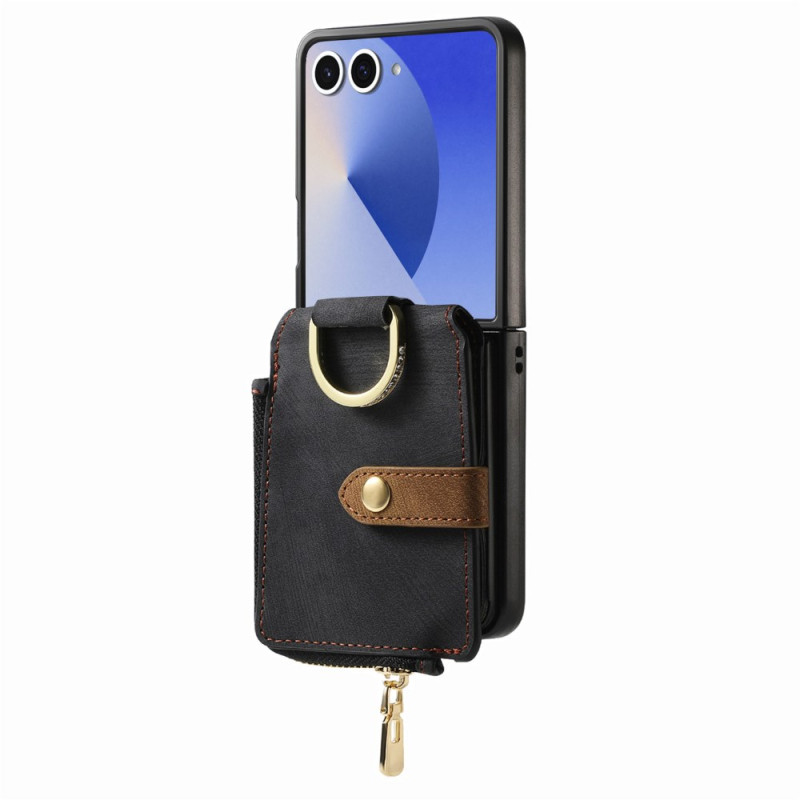 Coque Samsung Galaxy Z Flip 7 Poche Zippée et Porte-Cartes