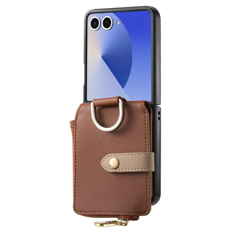 Coque Samsung Galaxy Z Flip 7 Porte-Monnaie et Anneau