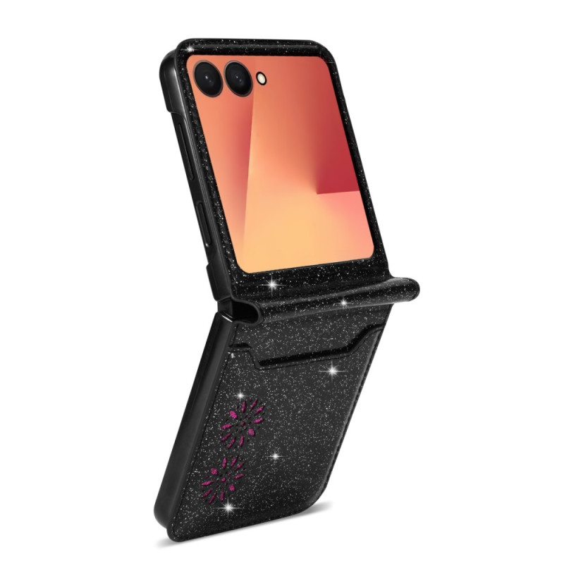 Coque Samsung Galaxy Z Flip 7 Porte-Cartes Paillettes