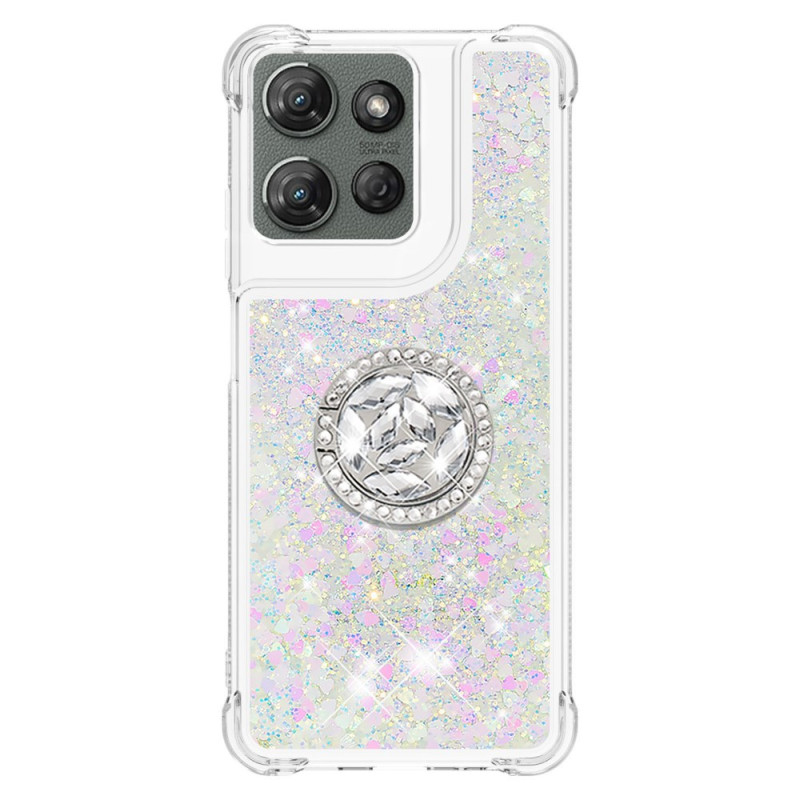 Coque Moto G Power (2025) Anneau-Support Paillettes