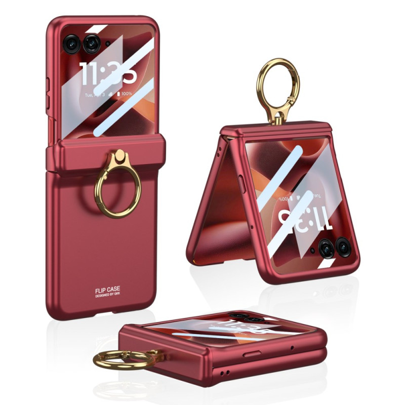 Coque Motorola Razr 70 Ultra / 60 Ultra Effet Cuir Anneau-Support