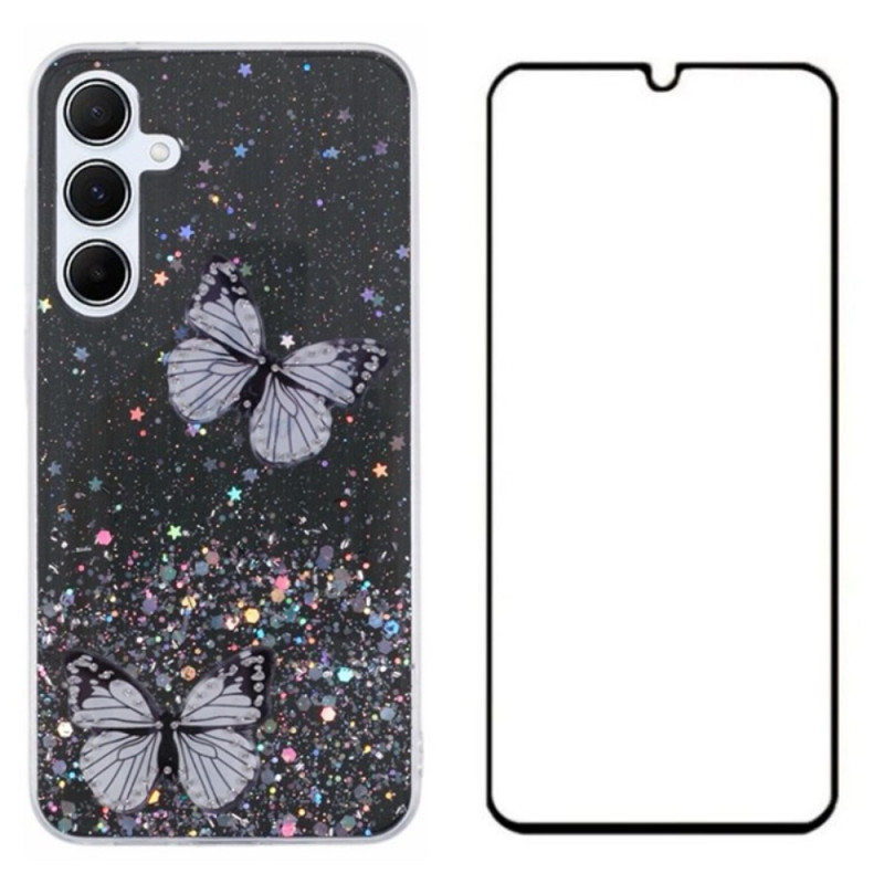 Coque Samsung Galaxy A05s Design Papillons avec Protecteur d'écran
