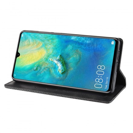 Flip Cover Huawei P30 Pro Effet Cuir Vintage Stylisé