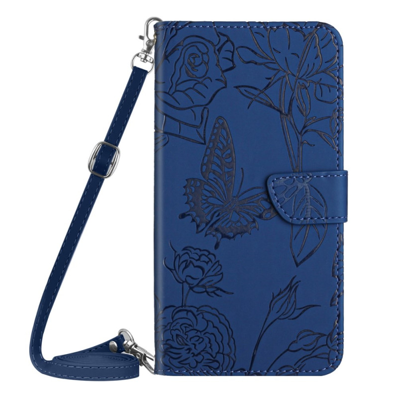 Housse Samsung Galaxy S25 FE Empreinte Papillons Bandoulière