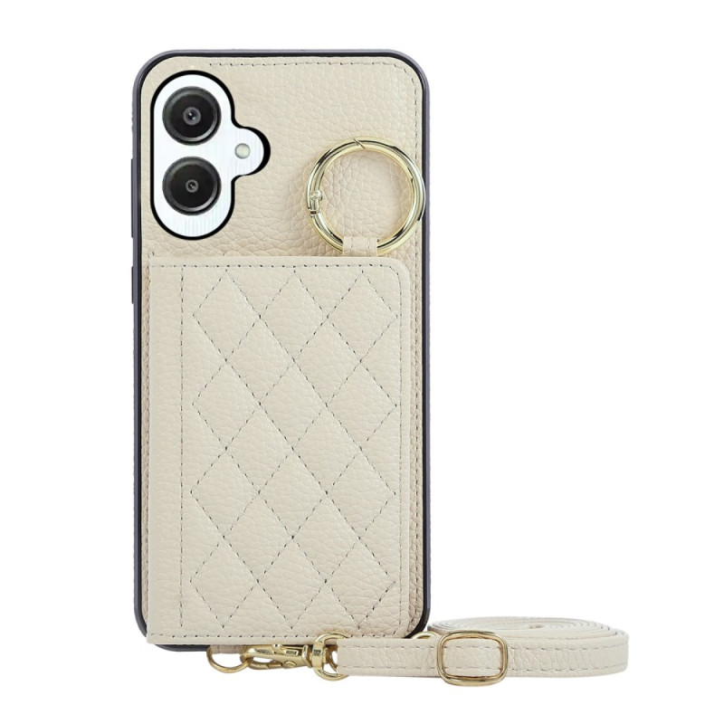 Coque Samsung Galaxy A07 Portefeuille Matelassé avec Bandoulière