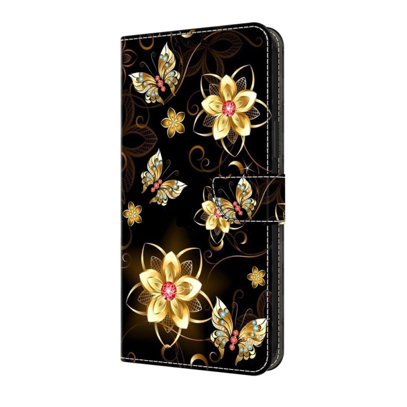 Housse Samsung Galaxy A17 5G Fleurs Dorées