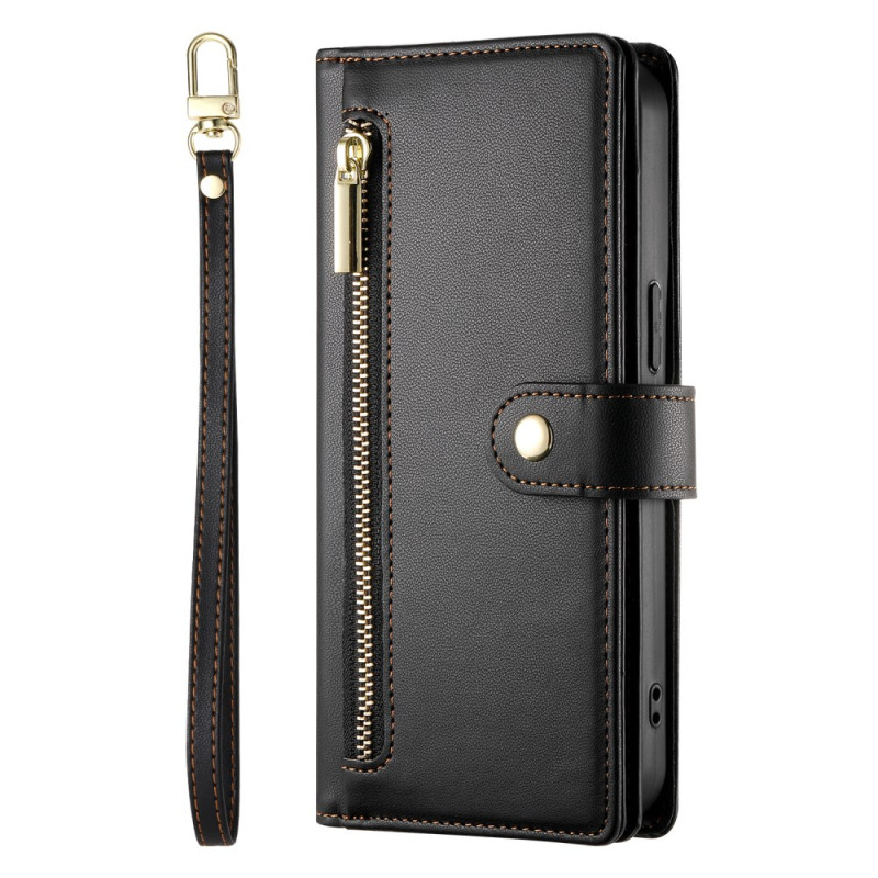 Housse Samsung Galaxy A18 4G / A17 4G / 5G Portefeuille avec Poche Zippée et Sangles