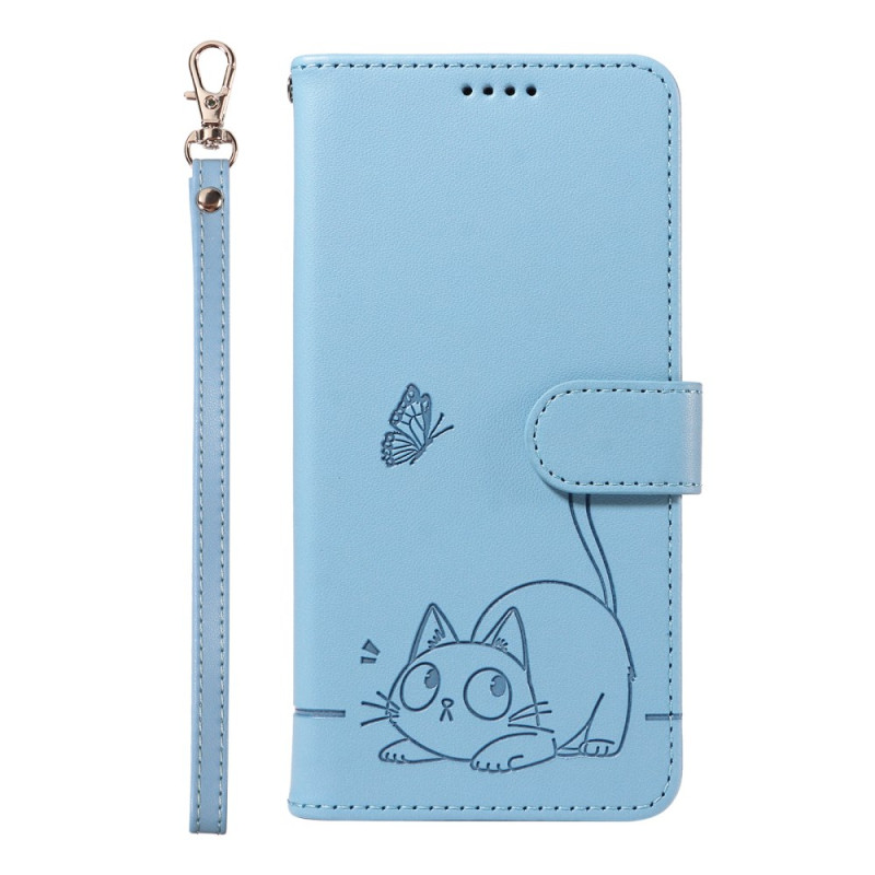 Housse Samsung Galaxy A17 5G Design Chat à Lanière
