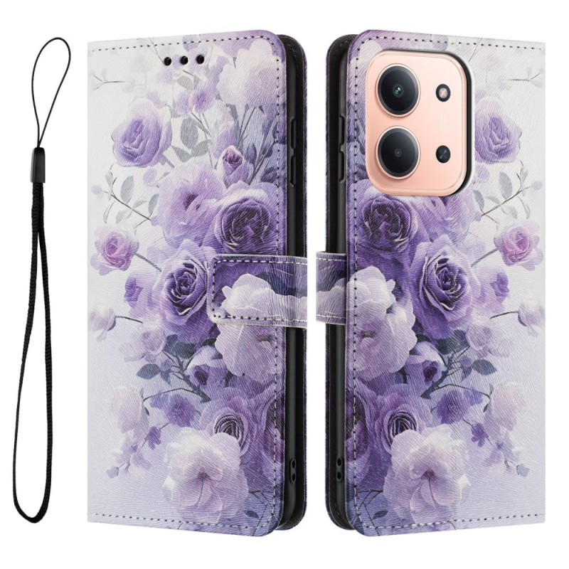 Housse Xiaomi Redmi 15C 4G Roses Viollettes