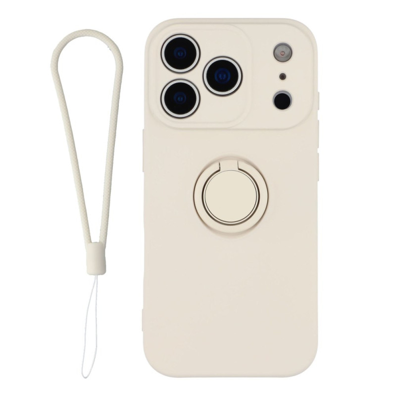 Coque iPhone 17 Pro Max Silicone avec Anneau-Support et Lanière