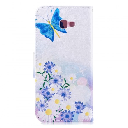 Housse Samsung Galaxy J4 Plus Papillons et Fleurs Peints