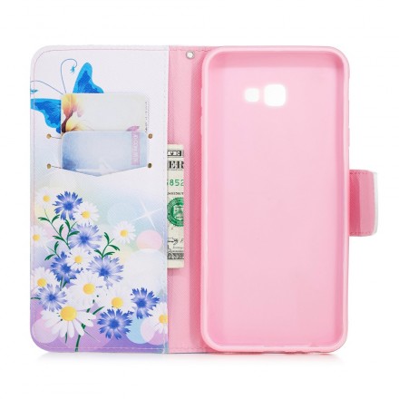Housse Samsung Galaxy J4 Plus Papillons et Fleurs Peints