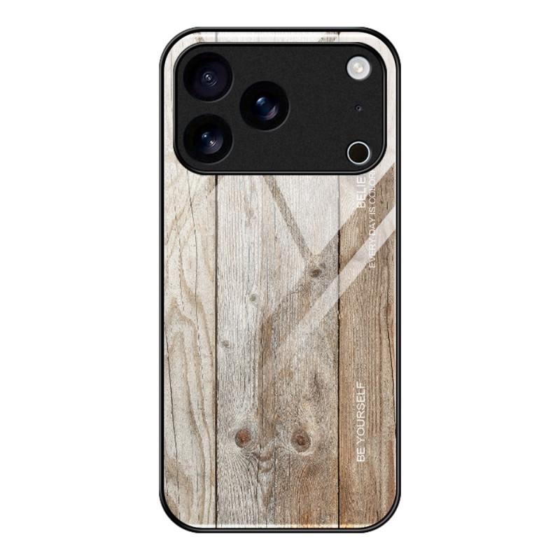 Coque iPhone 17 Pro Max Verre Trempé Effet Bois