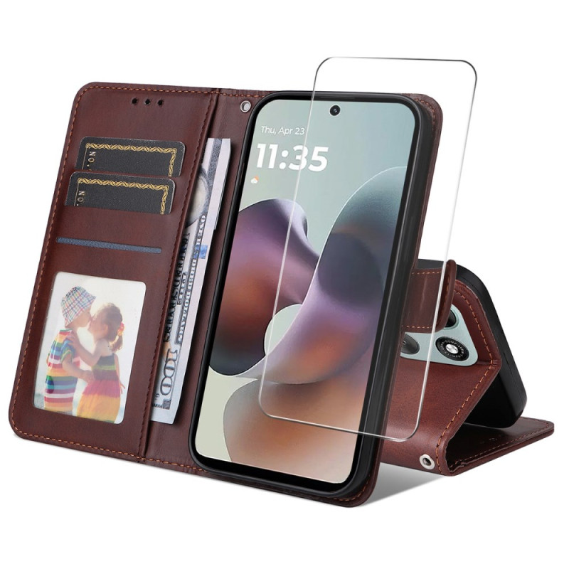 Housse Moto G86 5G / G 86 Power 5G Simili Cuir avec Protecteur Écran
