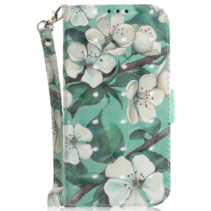 Housse Moto G56 5G Motif Floral à Lanière