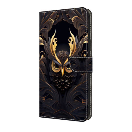 Housse Moto G56 5G Hibou Doré