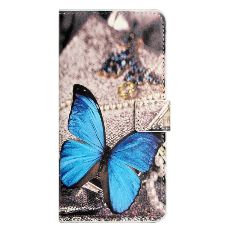 Housse Moto G56 5G Papillon Bleu