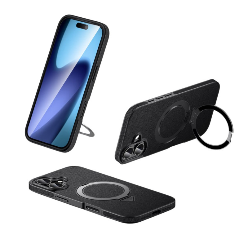 Coque iPhone 17 Compatible MagSafe Cuir avec Support