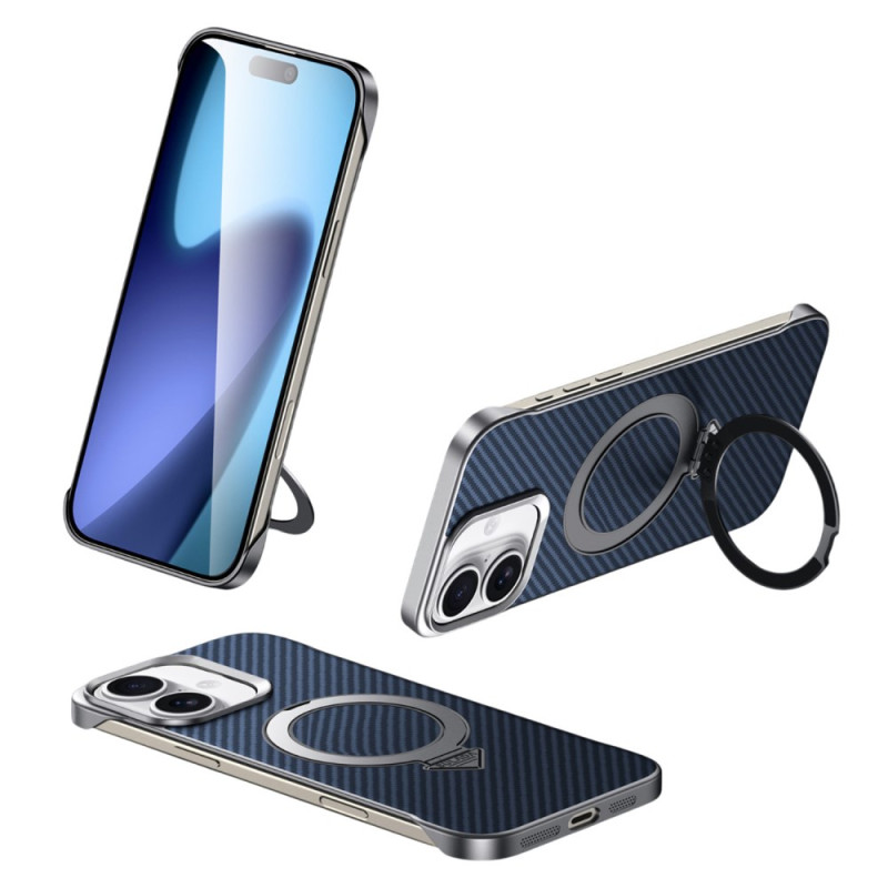 Coque iPhone 17 Compatible MagSafe Effet Cuir avec Support