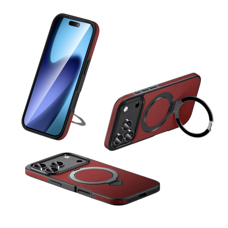 Coque iPhone 17 Pro Compatible MagSafe Cuir avec Support Intégré