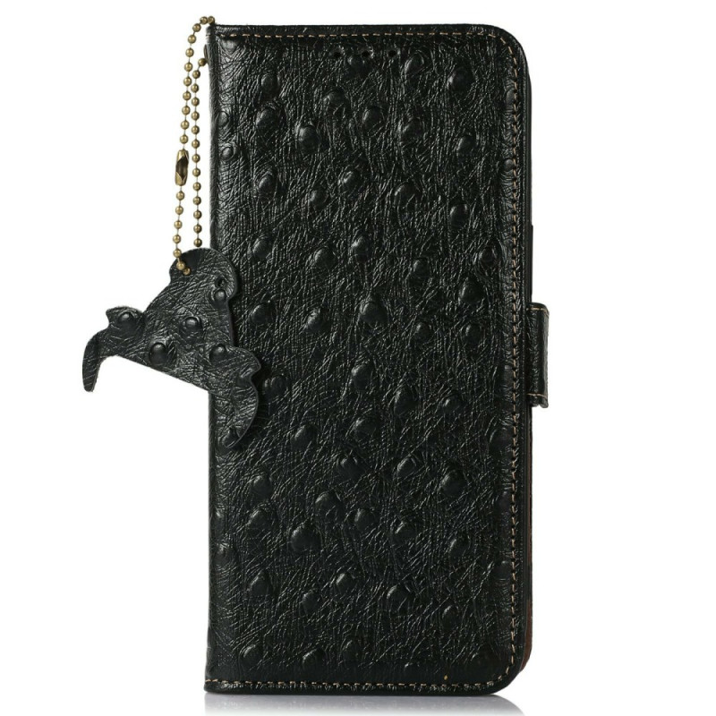 Housse iPhone 18 Pro / 17 Pro Cuir Texture Autruche