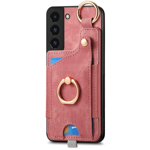 Coque Samsung Galaxy S22 5G Porte-Cartes et Anneau Effet Daim