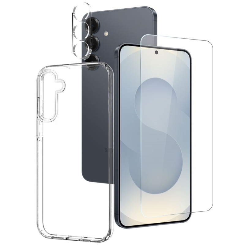 Coque Samsung Galaxy S25 FE Transparente avec Protecteur Écran et Caméra