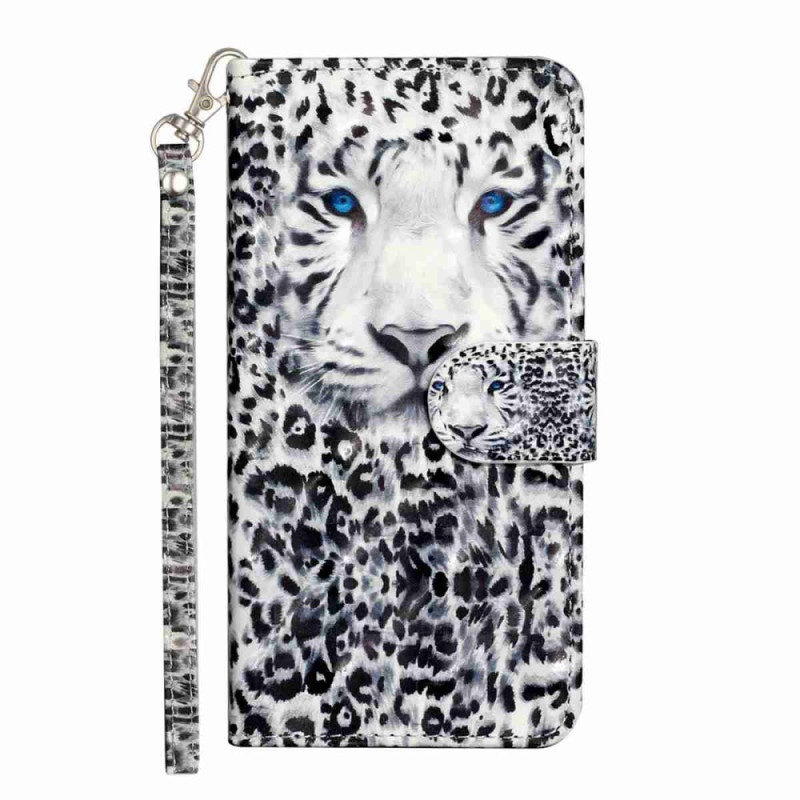 Housse Xiaomi Redmi 15 4G / 5G Motif Léopard à Lanière