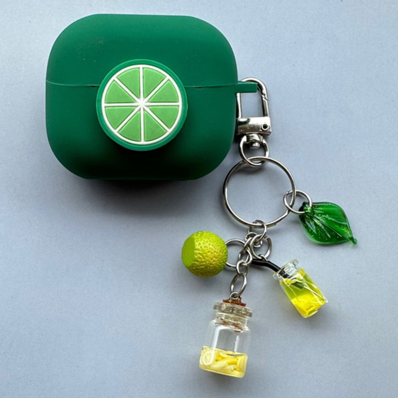 Coque Samsung Galaxy Buds3 Pro / Buds3 Citron Vert avec Pendentif