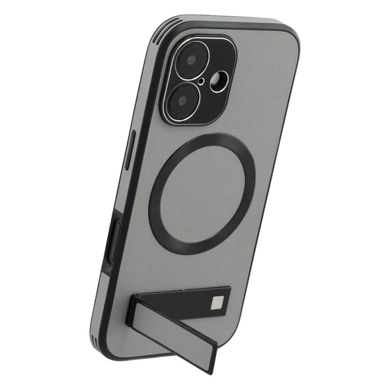 Coque iPhone 16 MagSafe Style Cuir avec Support