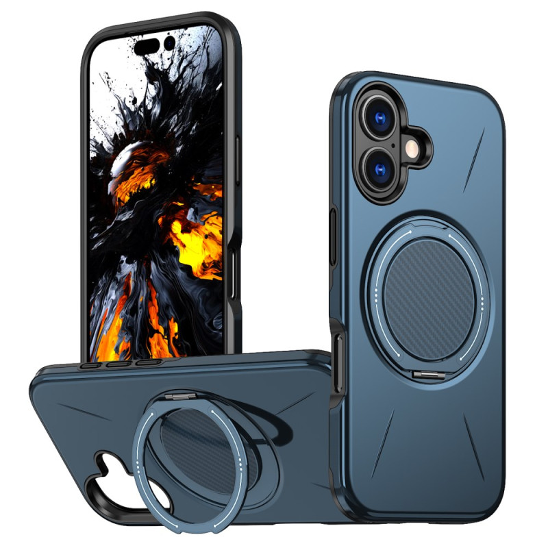 Coque iPhone 16 Plus MagSafe avec Support Rotatif Effet Métal