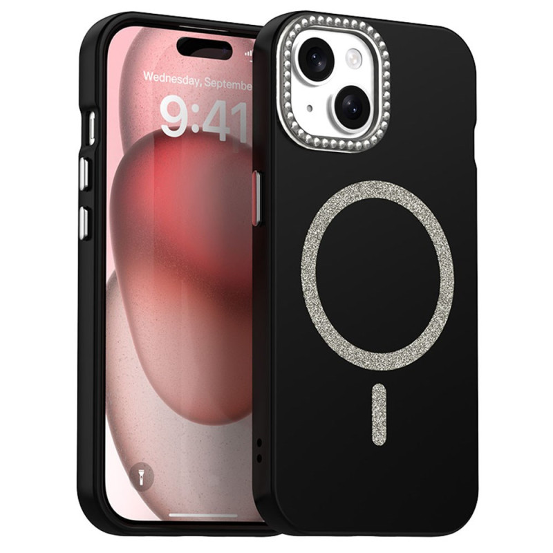 Coque iPhone 15 MagSafe Hybride avec Strass