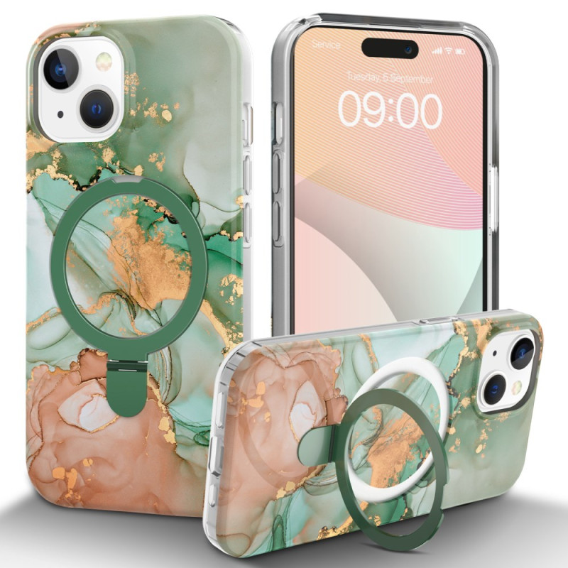 Coque iPhone 15 Magafe Anneau-Support Marbre