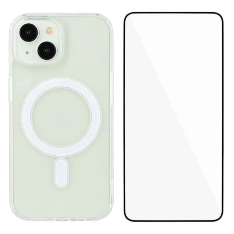 Coque iPhone 15 MagSafe avec Protection Écran en Verre Trempé