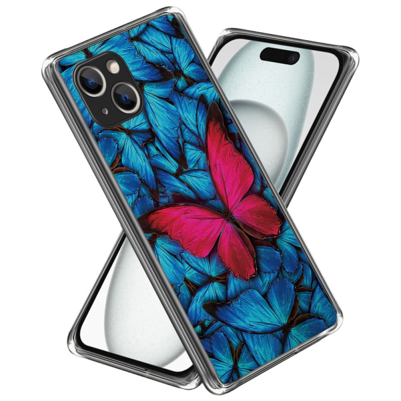 Coque Phone 15 Plus Papillon Rouge