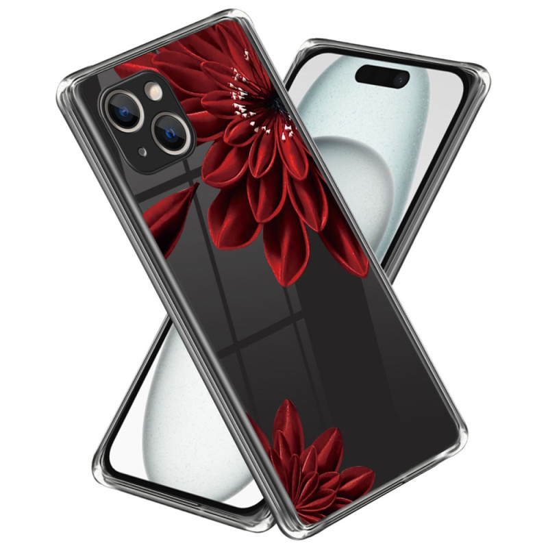 Coque iPhone 15 Plus - Motif floral Rouge