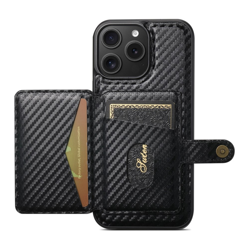 Coque iPhone 15 Pro Max MagSafe avec Porte-Cartes Fibre Carbone