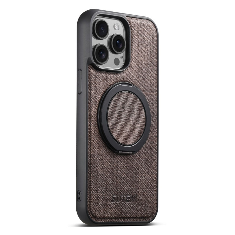 Coque iPhone 15 Pro Max MagSafe Style Cuir avec Support Rotatif à 360°