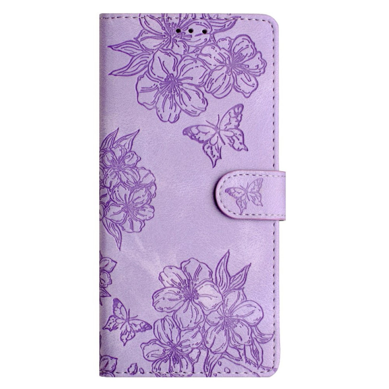 House Xiaomi Redmi 15 4G Effet Daim Fleurs et Papillons