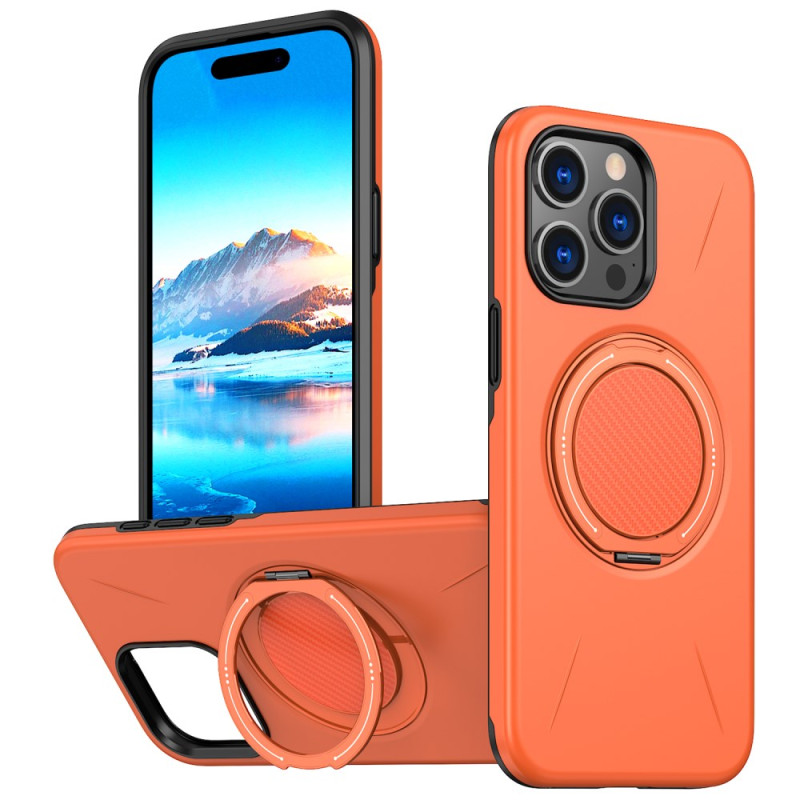 Coque iPhone 14 Pro Magnétique Effet Métal avec Support Rotatif