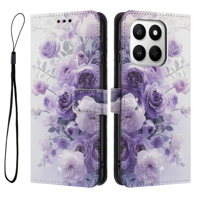 Housse Honor 400 Smart 4G / X7d 5G Roses Violettes